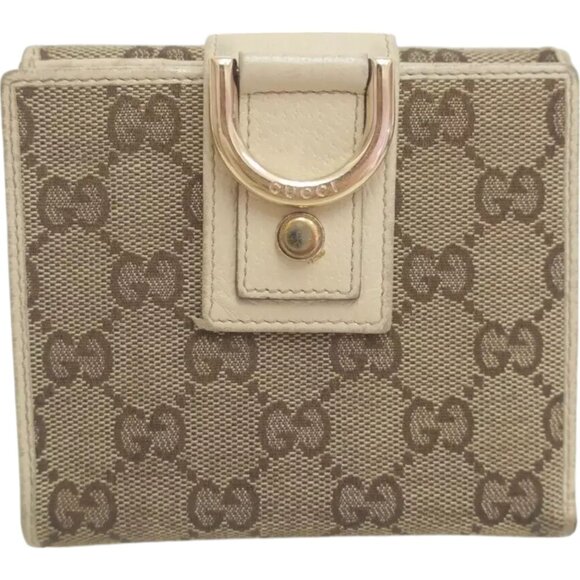 135166AP (V2) Gucci Wallet Abbey Compact Brown PVC - Picture 1 of 15